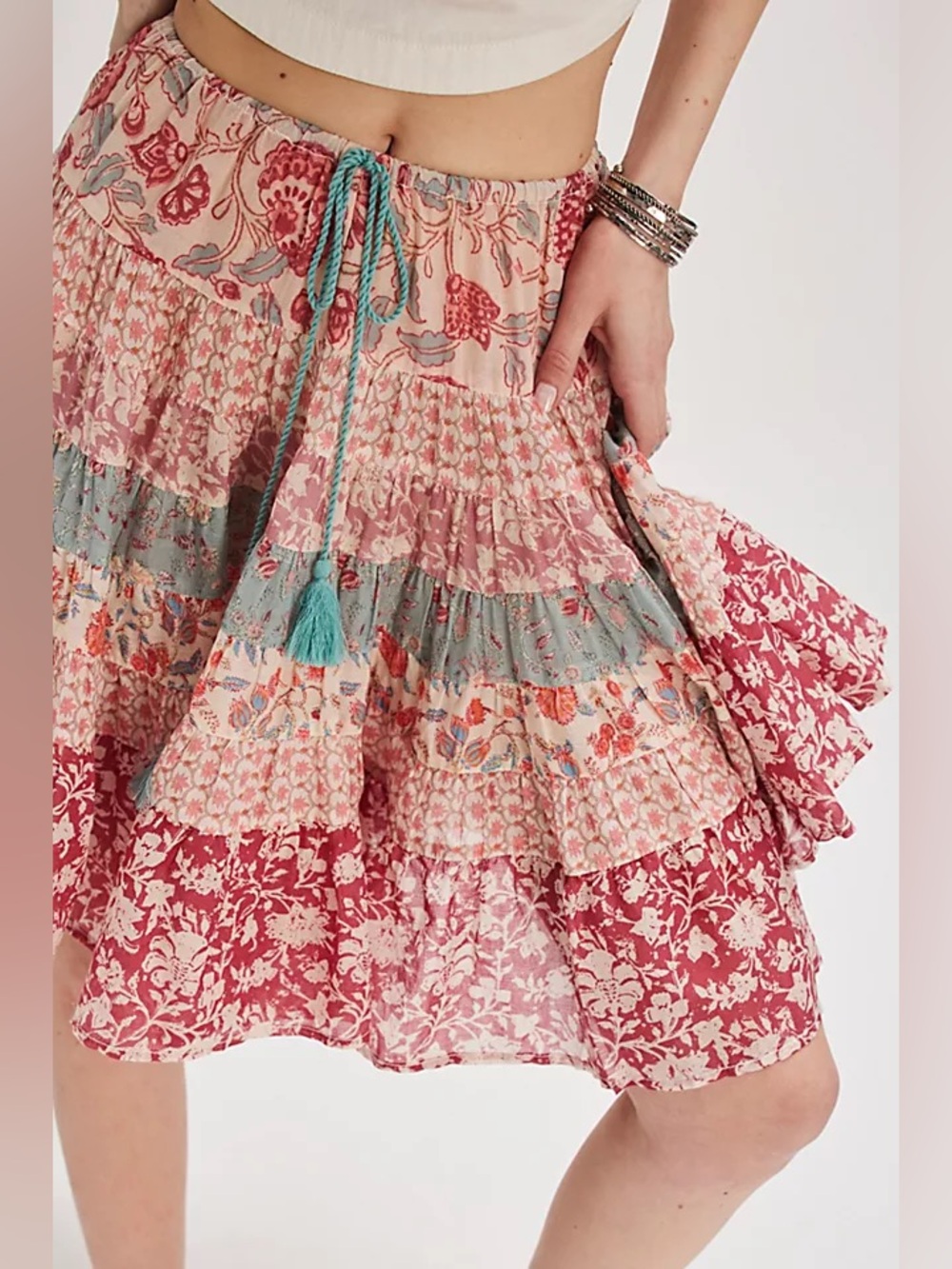 𝓯𝓹 Free People ~ Many Layers Midi Skirt - Picture 10 of 13